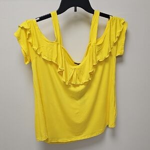 Yellow Ruffled Women's Top